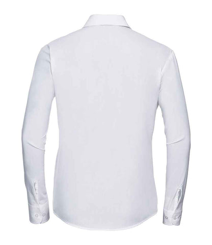Russell Russell Athletic Collection Ladies Long Sleeve Easy Care Cotton Poplin Shirt White