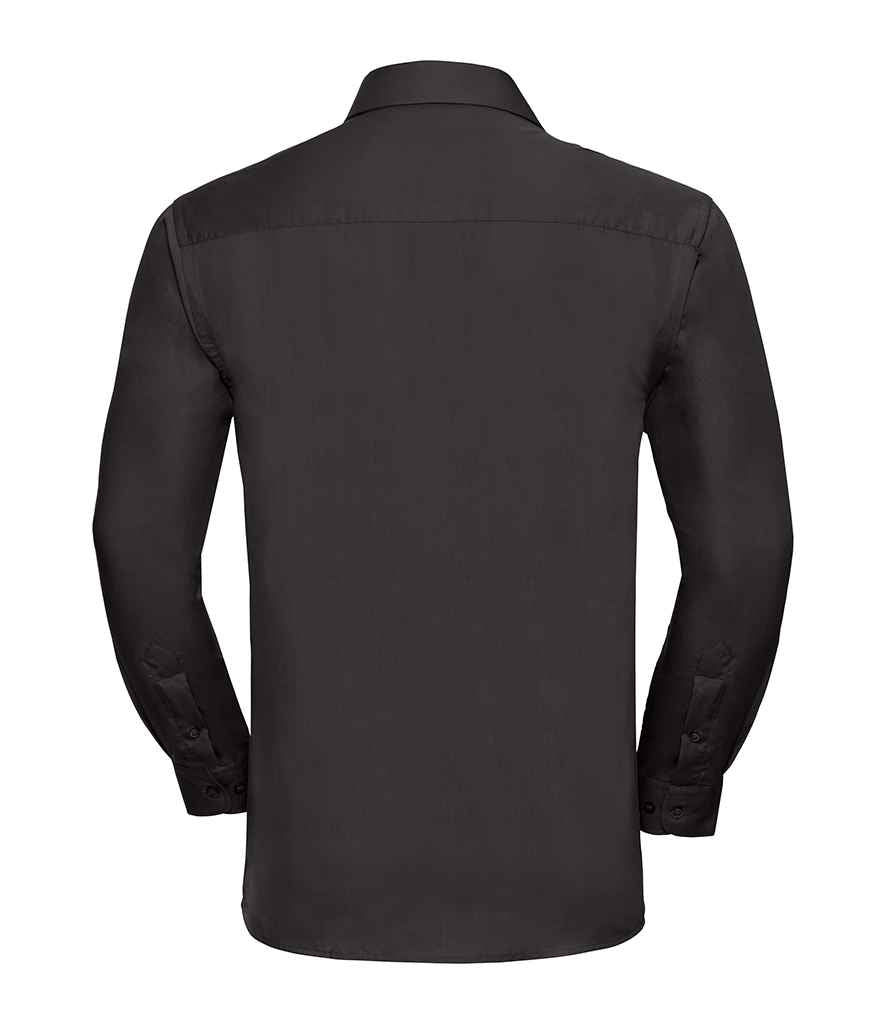 Russell Russell Athletic Collection Long Sleeve Easy Care Cotton Poplin Shirt Black