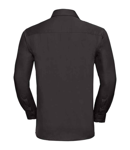 Russell Russell Athletic Collection Long Sleeve Easy Care Cotton Poplin Shirt Black