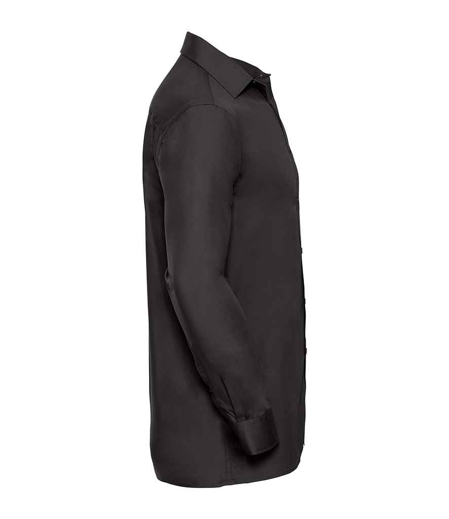 Russell Russell Athletic Collection Long Sleeve Easy Care Cotton Poplin Shirt Black