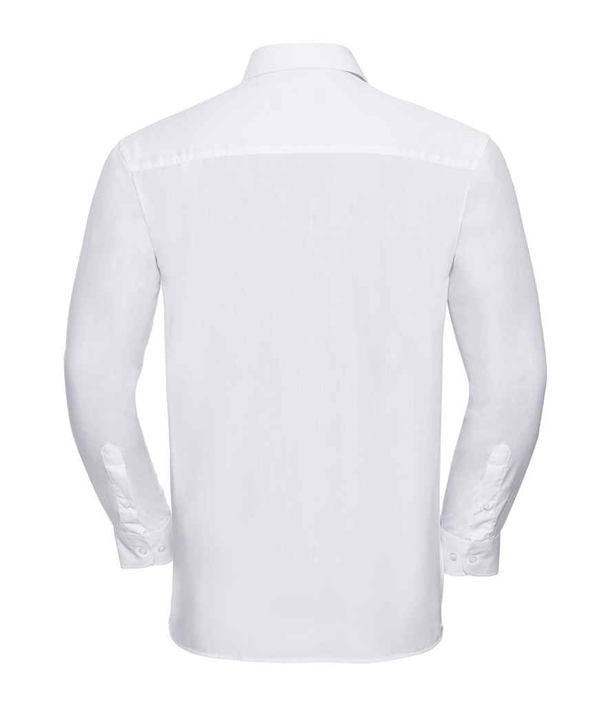 Russell Russell Athletic Collection Long Sleeve Easy Care Cotton Poplin Shirt White