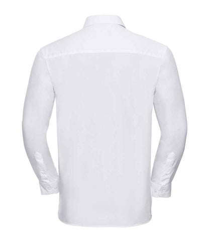 Russell Russell Athletic Collection Long Sleeve Easy Care Cotton Poplin Shirt White
