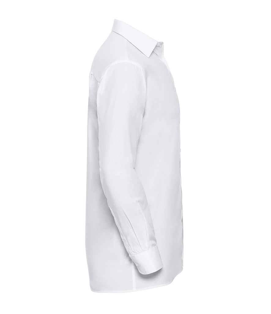Russell Russell Athletic Collection Long Sleeve Easy Care Cotton Poplin Shirt White
