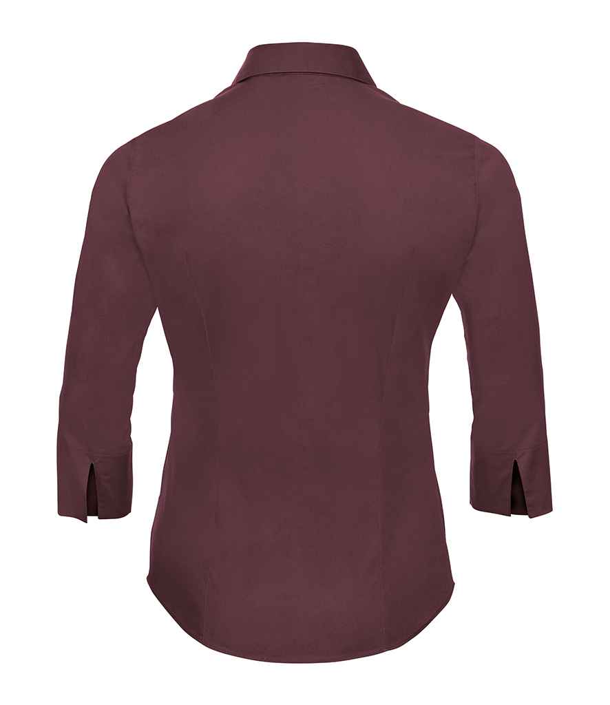 Russell Russell Athletic Collection Ladies 3/4 Sleeve Easy Care Fitted Shirt Port