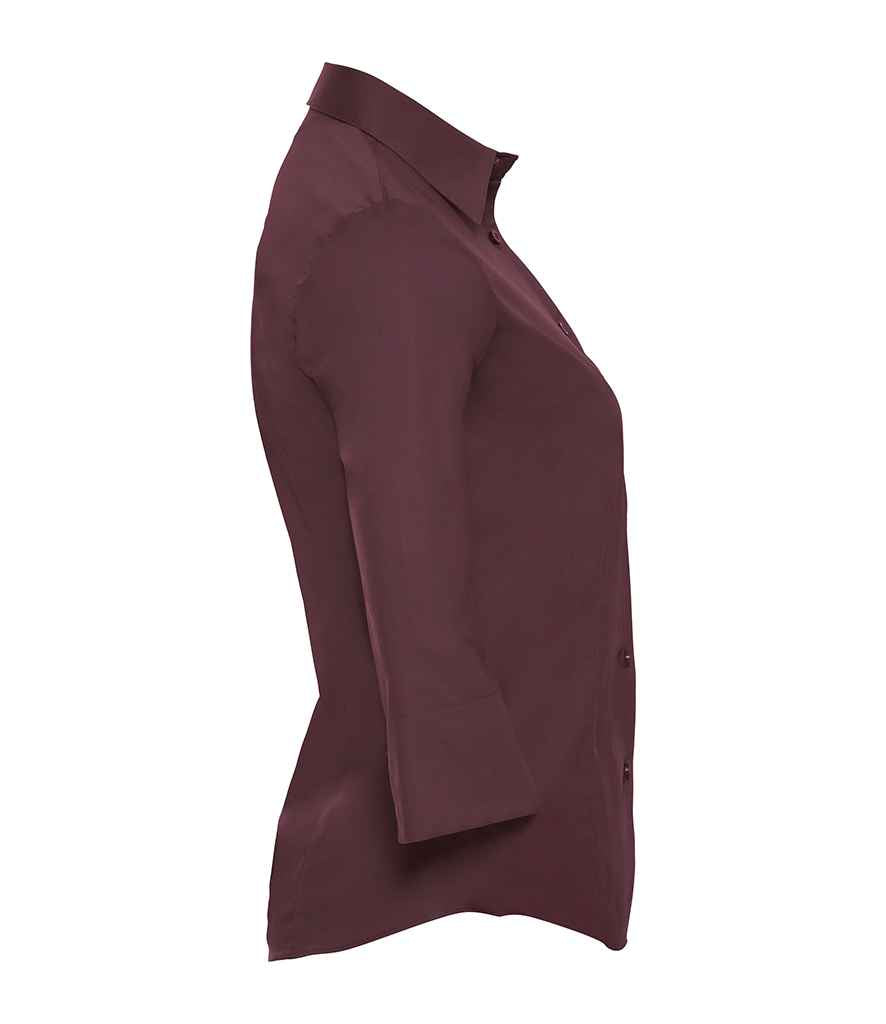 Russell Russell Athletic Collection Ladies 3/4 Sleeve Easy Care Fitted Shirt Port