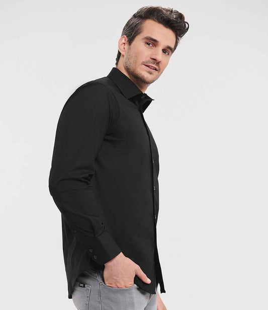 Russell Athletic Collection Long Sleeve Easy Care Fitted Shirt - model image