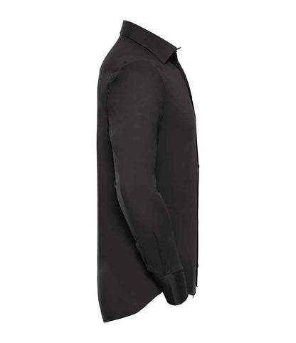 Russell Russell Athletic Collection Long Sleeve Easy Care Fitted Shirt Black