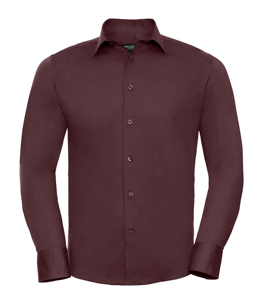 Russell Russell Athletic Collection Long Sleeve Easy Care Fitted Shirt Port