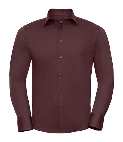 Russell Russell Athletic Collection Long Sleeve Easy Care Fitted Shirt Port