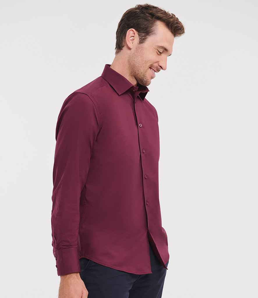 Russell Russell Athletic Collection Long Sleeve Easy Care Fitted Shirt Port
