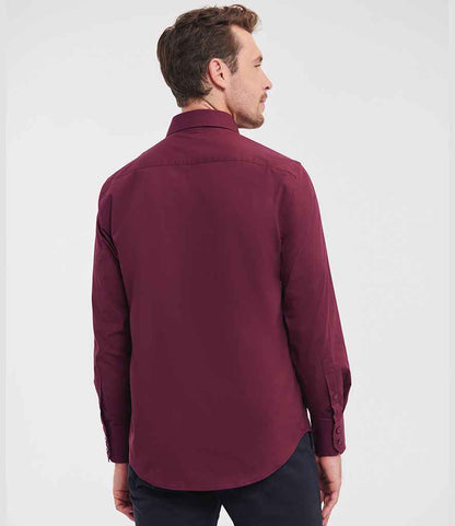 Russell Russell Athletic Collection Long Sleeve Easy Care Fitted Shirt Port