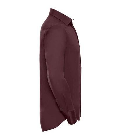 Russell Russell Athletic Collection Long Sleeve Easy Care Fitted Shirt Port