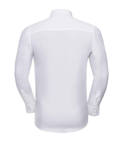 Russell Russell Athletic Collection Long Sleeve Easy Care Fitted Shirt White