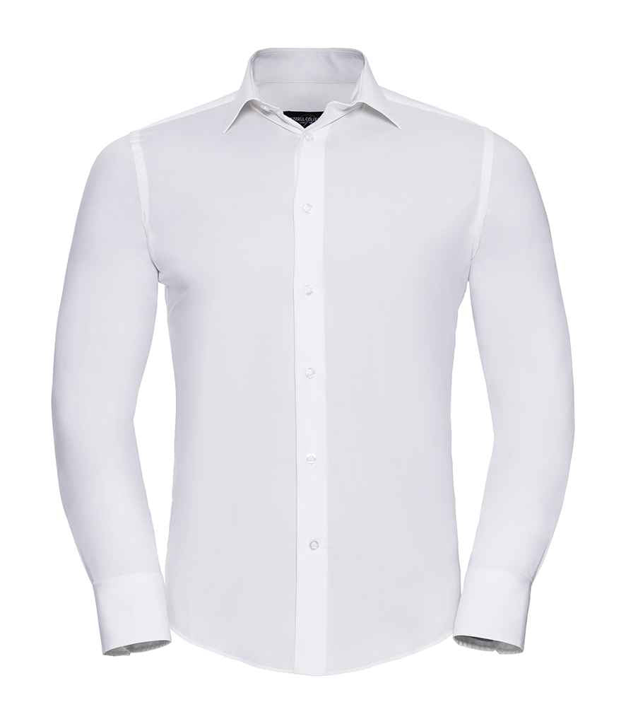 Russell Russell Athletic Collection Long Sleeve Easy Care Fitted Shirt White