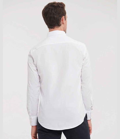 Russell Russell Athletic Collection Long Sleeve Easy Care Fitted Shirt White
