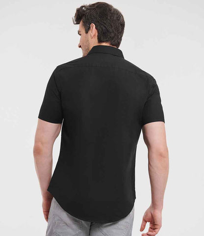 Russell Russell Athletic Collection Short Sleeve Easy Care Fitted Shirt Black