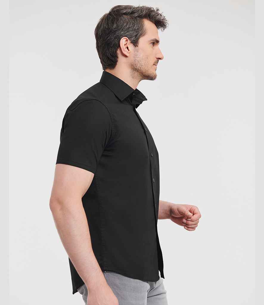 Russell Russell Athletic Collection Short Sleeve Easy Care Fitted Shirt Black