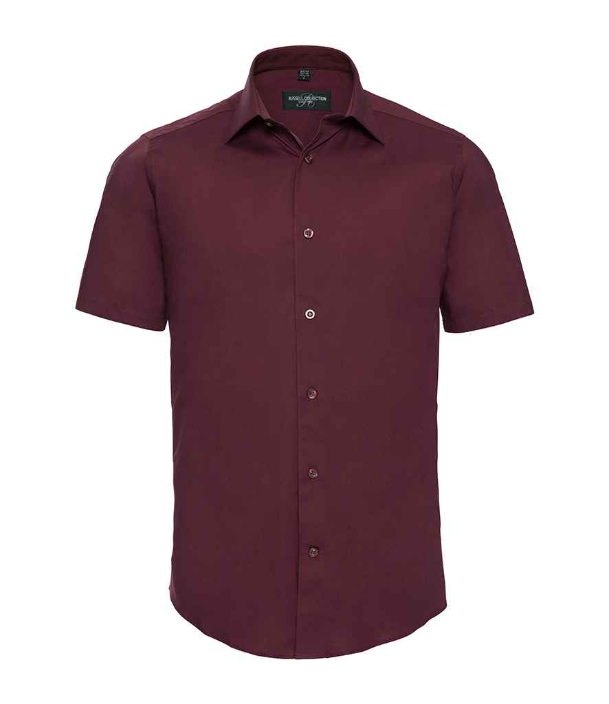 Russell Russell Athletic Collection Short Sleeve Easy Care Fitted Shirt Port