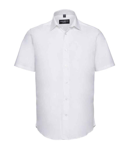 Russell Russell Athletic Collection Short Sleeve Easy Care Fitted Shirt White