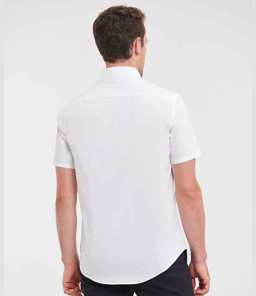 Russell Russell Athletic Collection Short Sleeve Easy Care Fitted Shirt White
