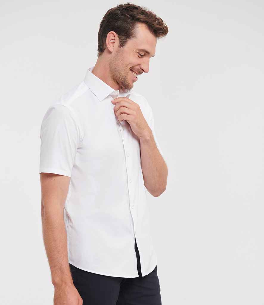 Russell Russell Athletic Collection Short Sleeve Easy Care Fitted Shirt White
