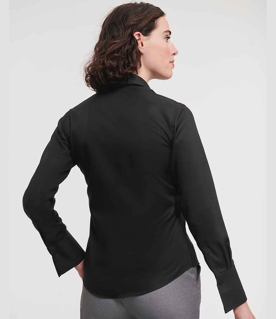 Russell Russell Athletic Collection Ladies Long Sleeve Ultimate Non-Iron Shirt Black