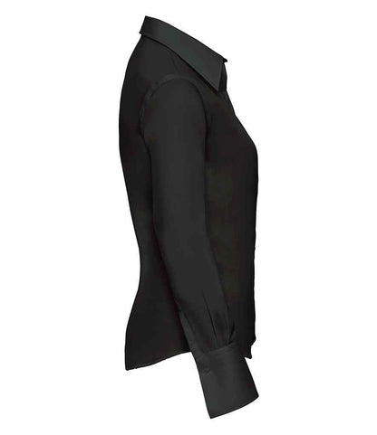 Russell Russell Athletic Collection Ladies Long Sleeve Ultimate Non-Iron Shirt Black