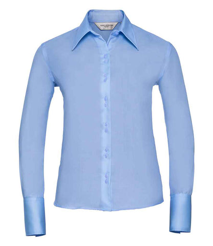 Russell Russell Athletic Collection Ladies Long Sleeve Ultimate Non-Iron Shirt Bright Sky