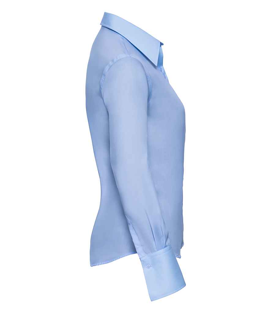 Russell Russell Athletic Collection Ladies Long Sleeve Ultimate Non-Iron Shirt Bright Sky