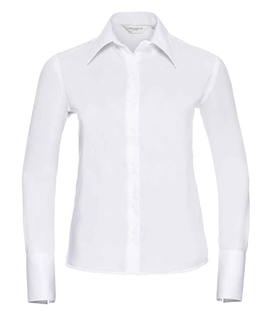 Russell Russell Athletic Collection Ladies Long Sleeve Ultimate Non-Iron Shirt White