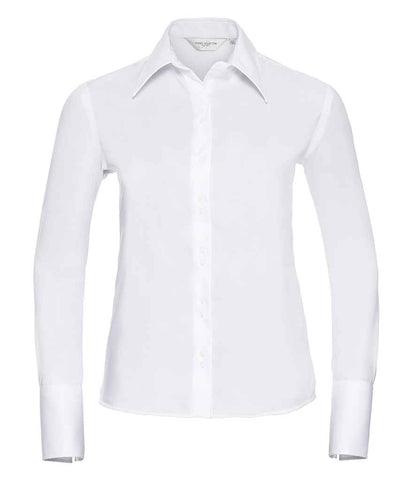 Russell Russell Athletic Collection Ladies Long Sleeve Ultimate Non-Iron Shirt White