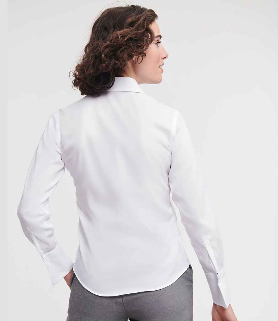 Russell Russell Athletic Collection Ladies Long Sleeve Ultimate Non-Iron Shirt White