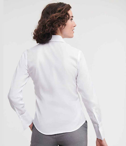 Russell Russell Athletic Collection Ladies Long Sleeve Ultimate Non-Iron Shirt White