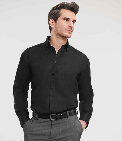 Russell Russell Athletic Collection Long Sleeve Ultimate Non-Iron Shirt Black