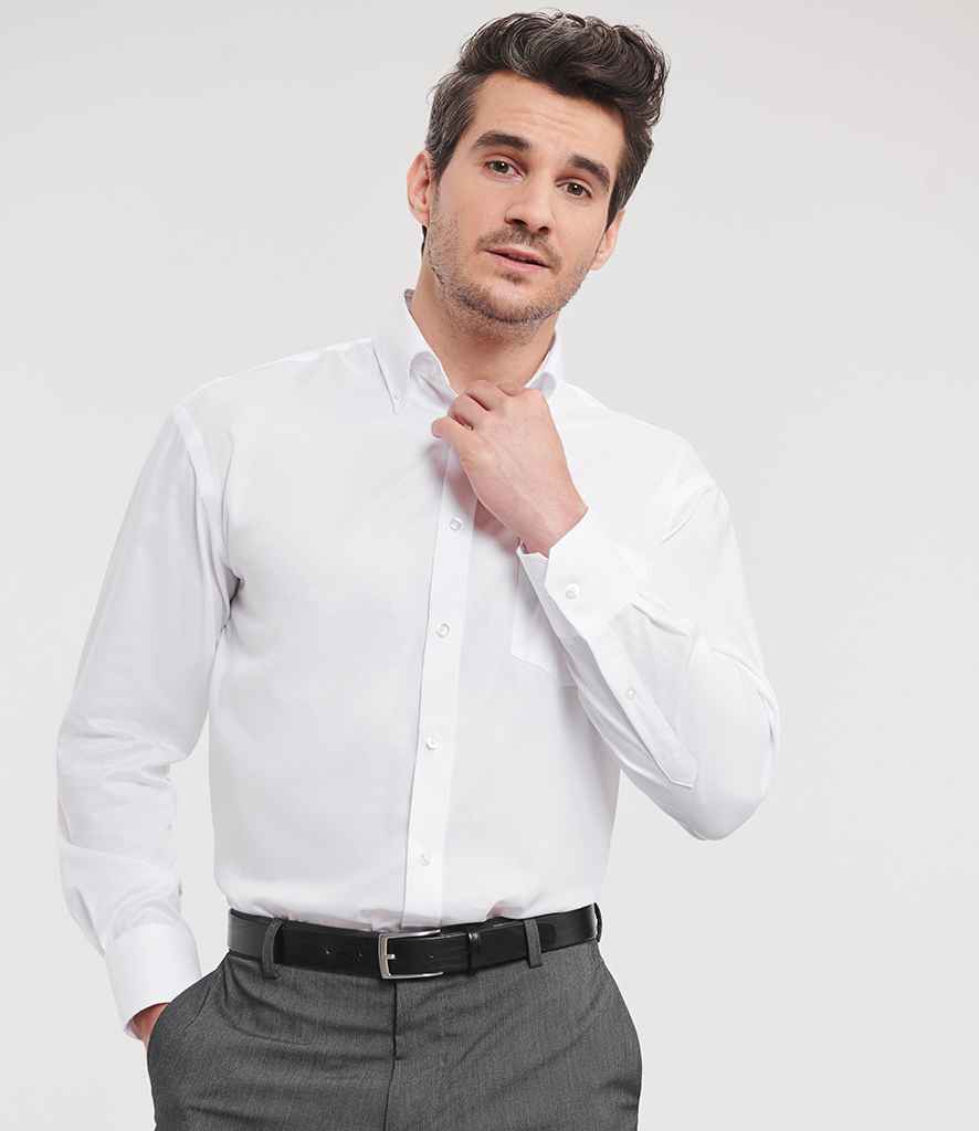 Russell Russell Athletic Collection Long Sleeve Ultimate Non-Iron Shirt White