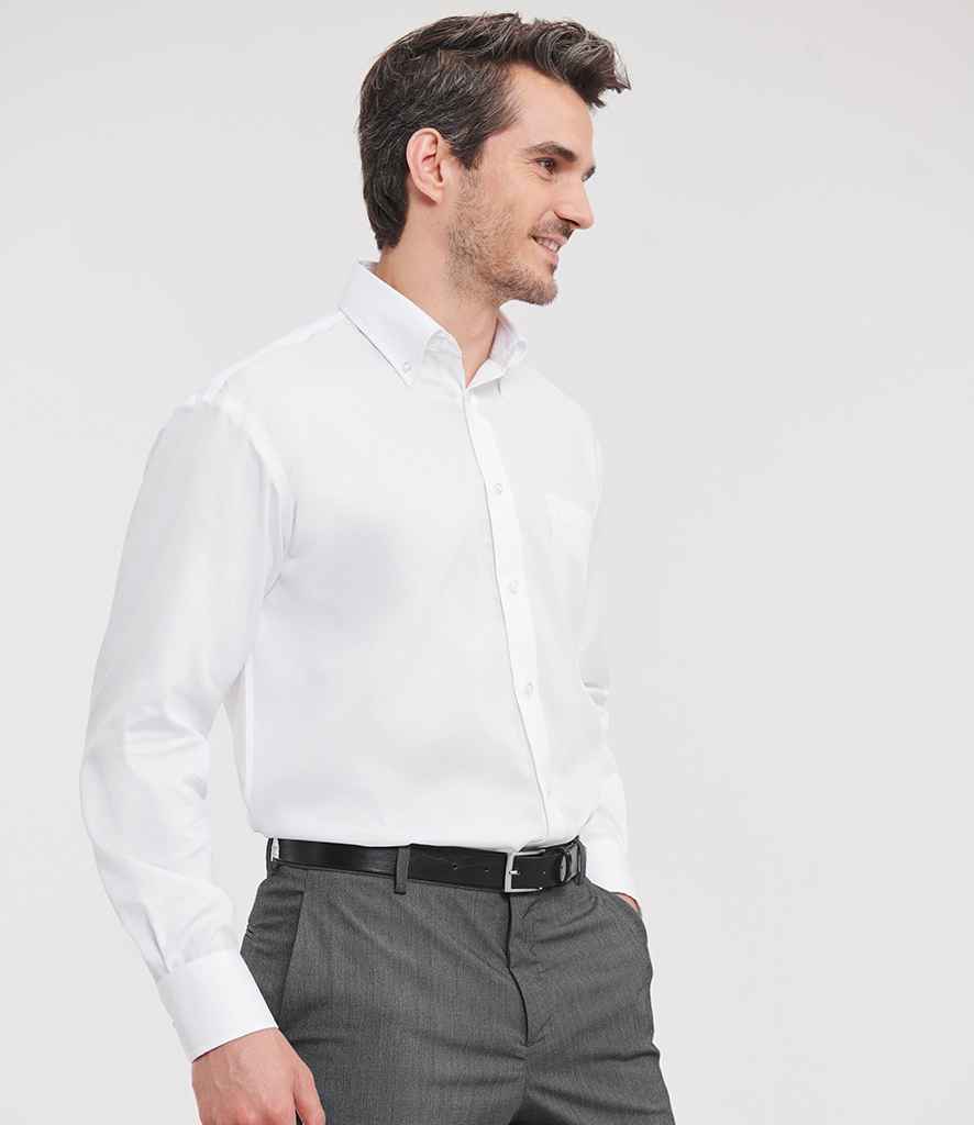 Russell Russell Athletic Collection Long Sleeve Ultimate Non-Iron Shirt White