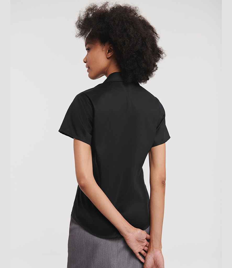 Russell Russell Athletic Collection Ladies Short Sleeve Ultimate Non-Iron Shirt Black