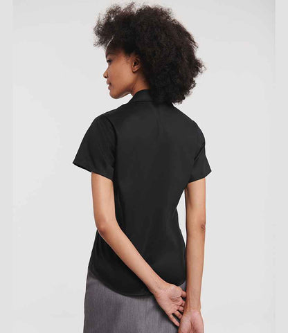 Russell Russell Athletic Collection Ladies Short Sleeve Ultimate Non-Iron Shirt Black