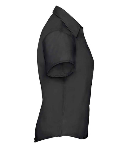 Russell Russell Athletic Collection Ladies Short Sleeve Ultimate Non-Iron Shirt Black