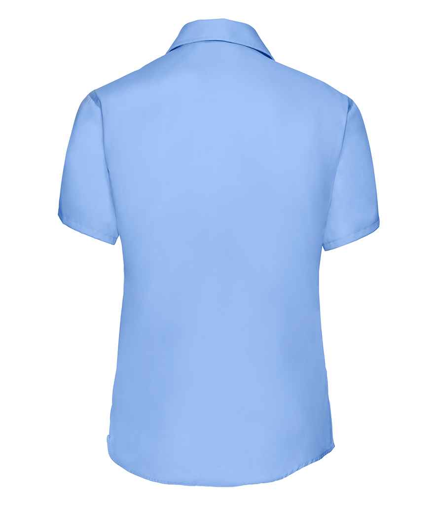 Russell Russell Athletic Collection Ladies Short Sleeve Ultimate Non-Iron Shirt Bright Sky