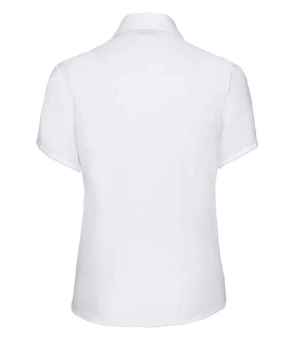 Russell Russell Athletic Collection Ladies Short Sleeve Ultimate Non-Iron Shirt White
