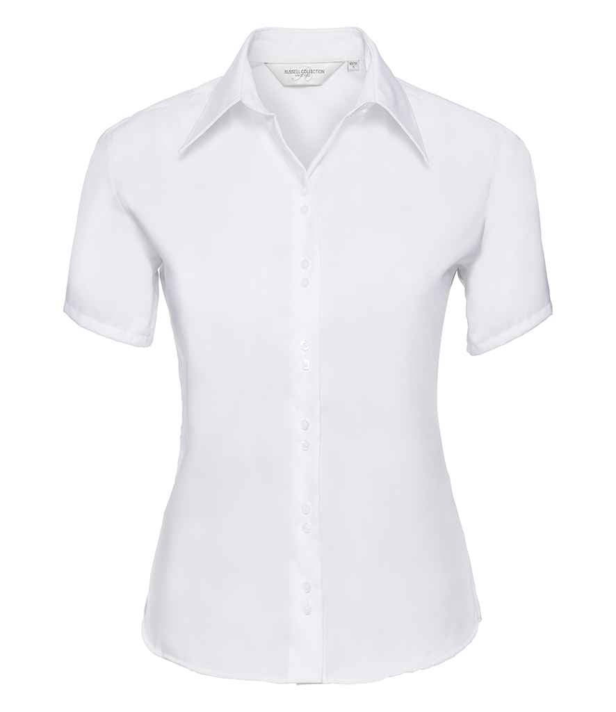 Russell Russell Athletic Collection Ladies Short Sleeve Ultimate Non-Iron Shirt White