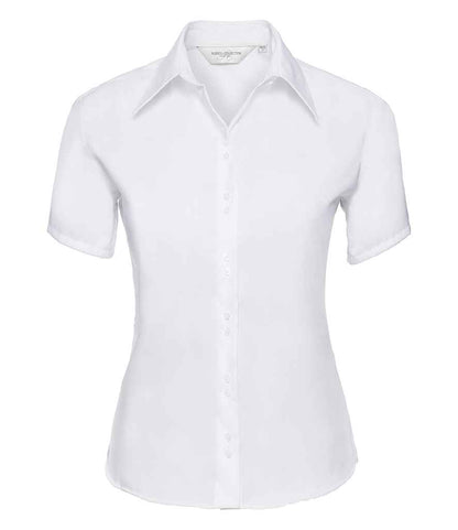 Russell Russell Athletic Collection Ladies Short Sleeve Ultimate Non-Iron Shirt White