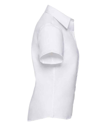 Russell Russell Athletic Collection Ladies Short Sleeve Ultimate Non-Iron Shirt White