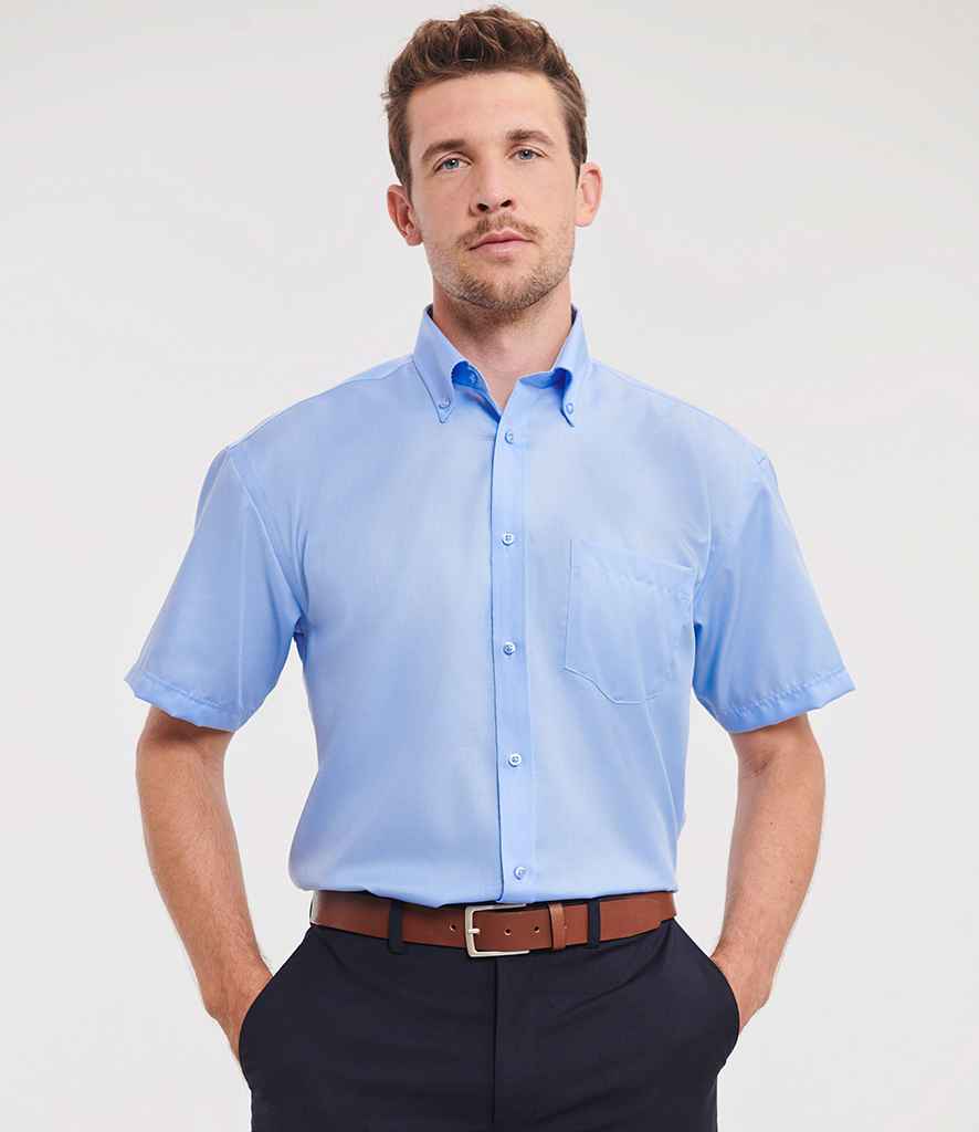 Russell Russell Athletic Collection Short Sleeve Ultimate Non-Iron Shirt Bright Sky