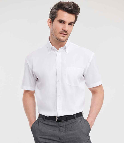 Russell Russell Athletic Collection Short Sleeve Ultimate Non-Iron Shirt White