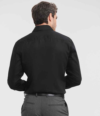 Russell Russell Athletic Collection Long Sleeve Tailored Ultimate Non-Iron Shirt Black