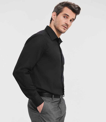 Russell Russell Athletic Collection Long Sleeve Tailored Ultimate Non-Iron Shirt Black