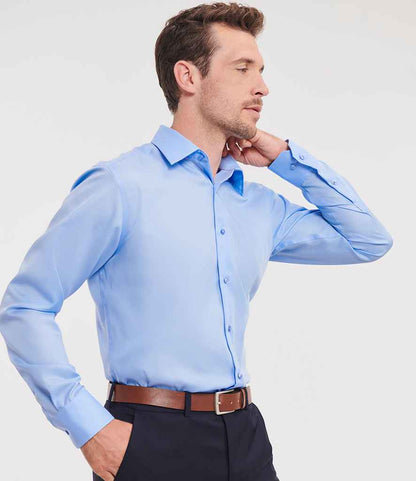 Russell Russell Athletic Collection Long Sleeve Tailored Ultimate Non-Iron Shirt Bright Sky
