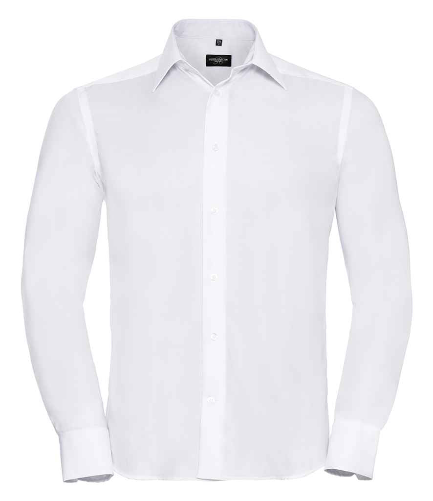 Russell Russell Athletic Collection Long Sleeve Tailored Ultimate Non-Iron Shirt White